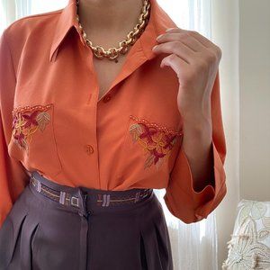 SOLD Kathy Che Flower Pocket Top (vintage)